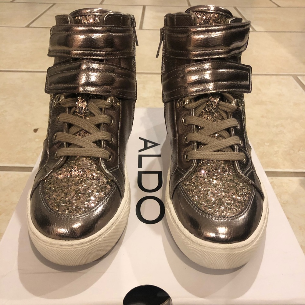 Aldo Silver Sparkle high top Sneakers